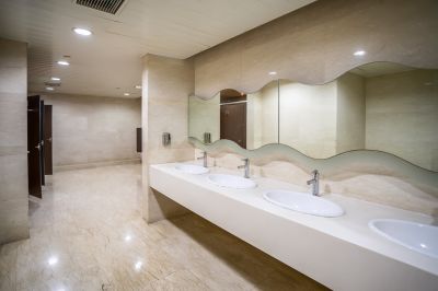 Finished Bathroom with Modern Fixtures